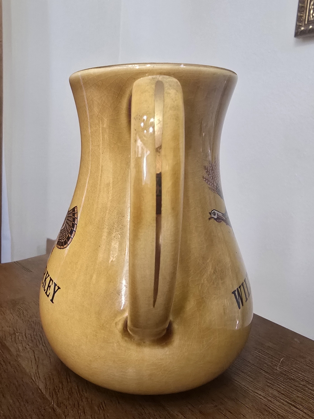Fine Srafford Pottery Wild Turkey Bourbon Whiskey Advertising Pitcher England 6" - Picture 4 of 6
